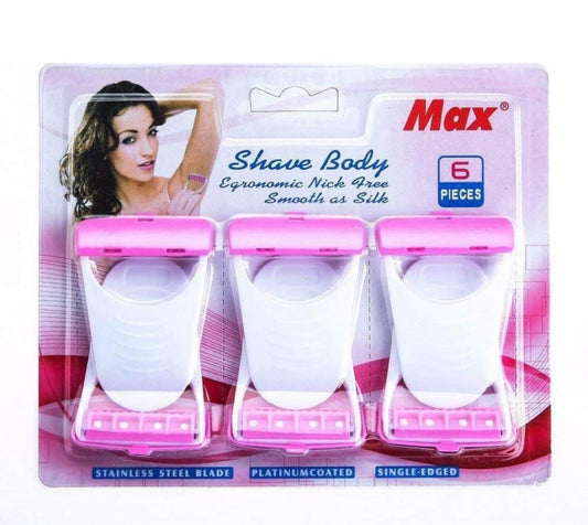 Razor, razor women, MAX & Bikini Shaving Razor For Women (6 Pcs Blade) Platinum Blade (6) Multi