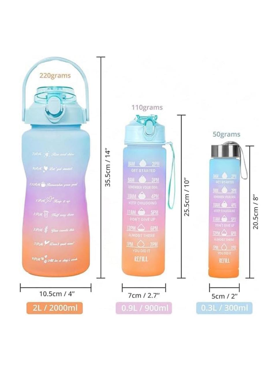 Water Bottle Combo Set (2L, 900ML, 300ML)