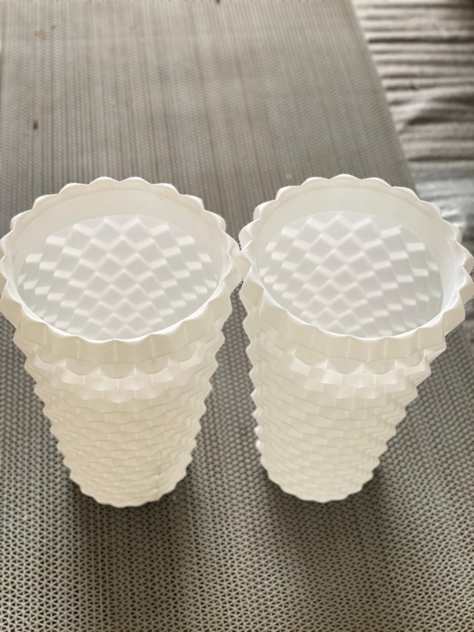 Stone fixed type plastic quality 12” indoor flower pot (pack of 2)