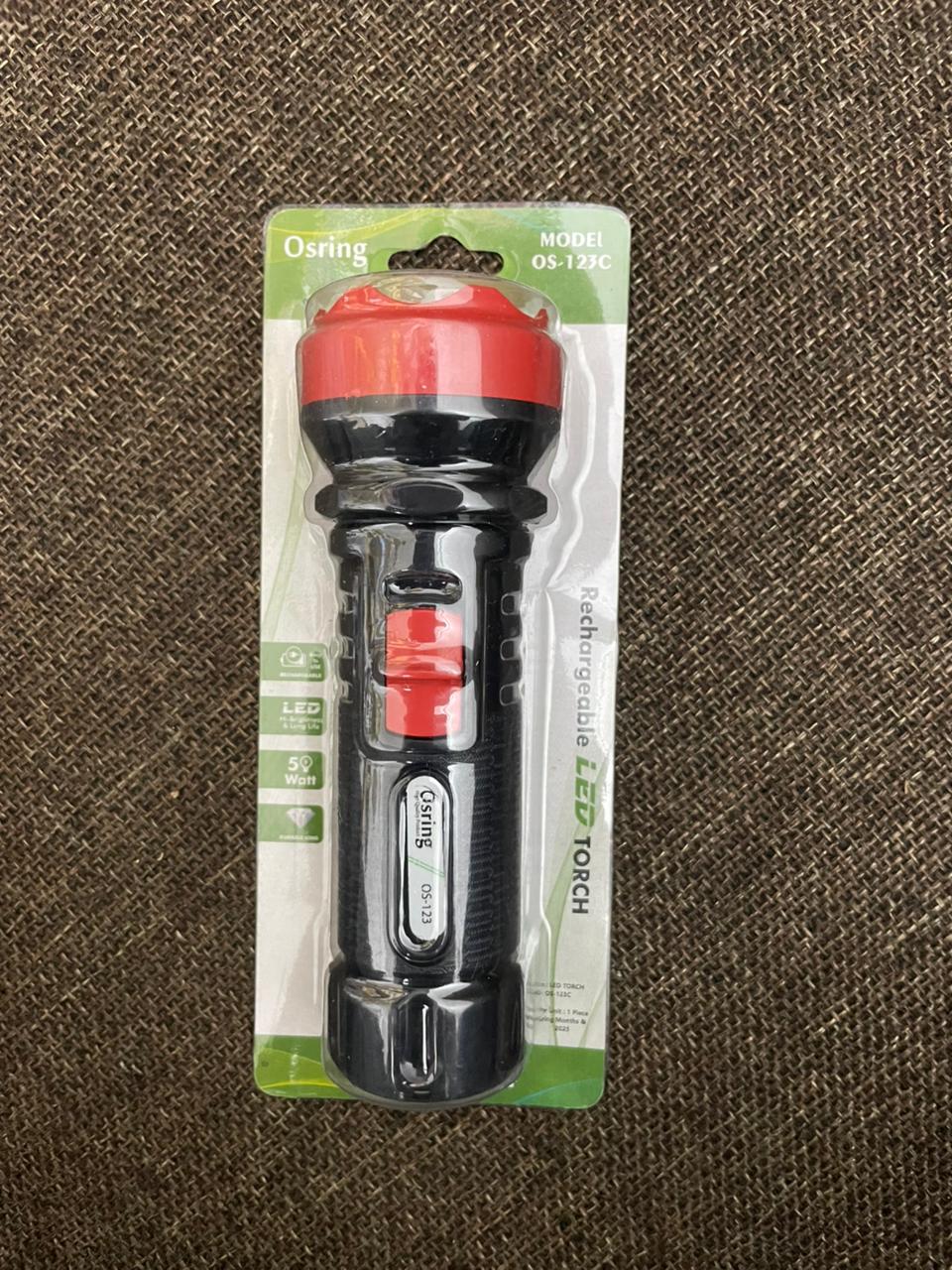 Osring OS-123C rechargeable LED torch 5w. Easy to use pack of 1