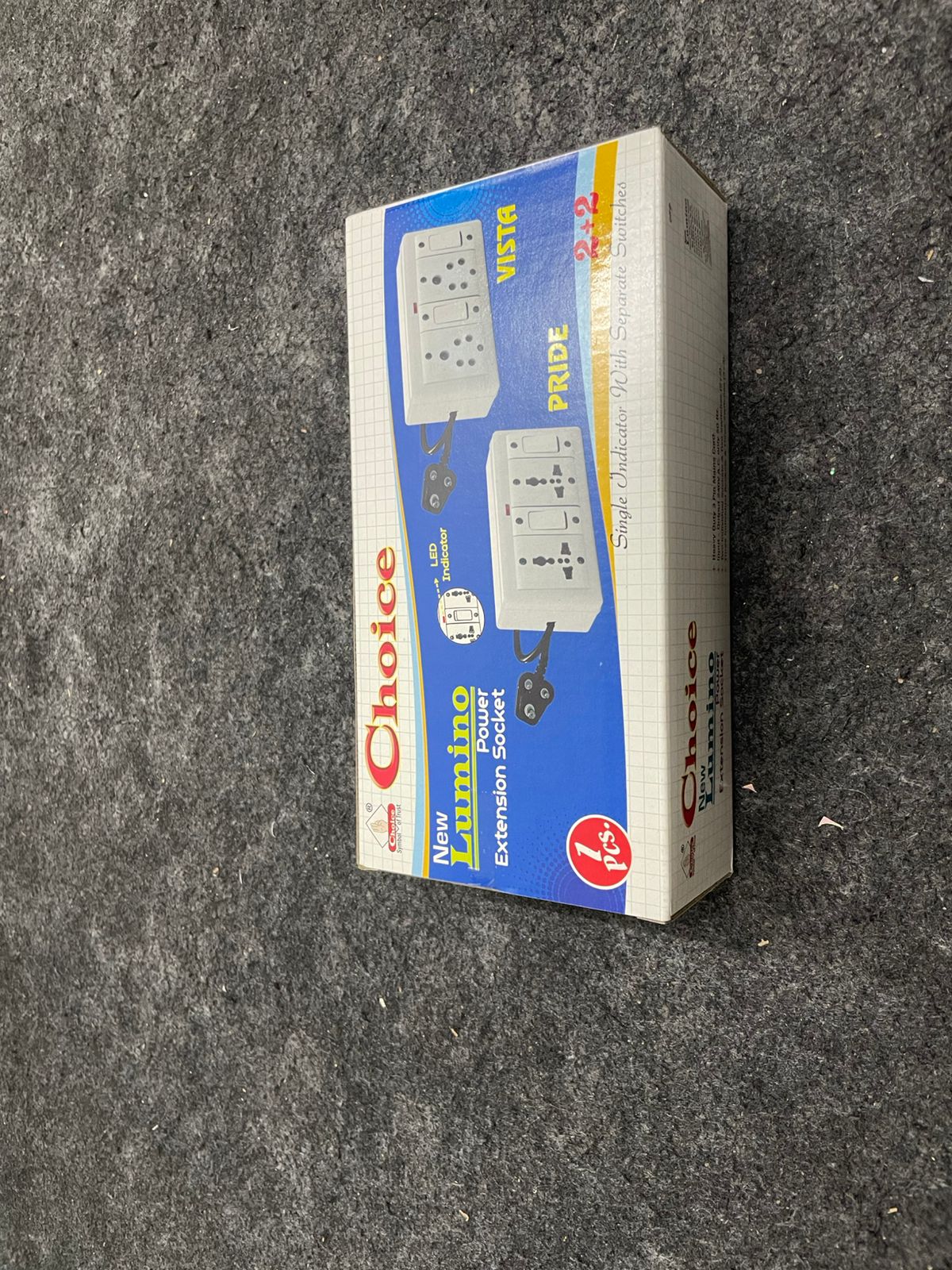 ZUED | 2+2| 6 Amp /10 Amp 2 Socket 2 Switch with Led Indicator Power Extension Board | Power Strip | Extension Cord  (2 Mtr Wire) (2 METRES)