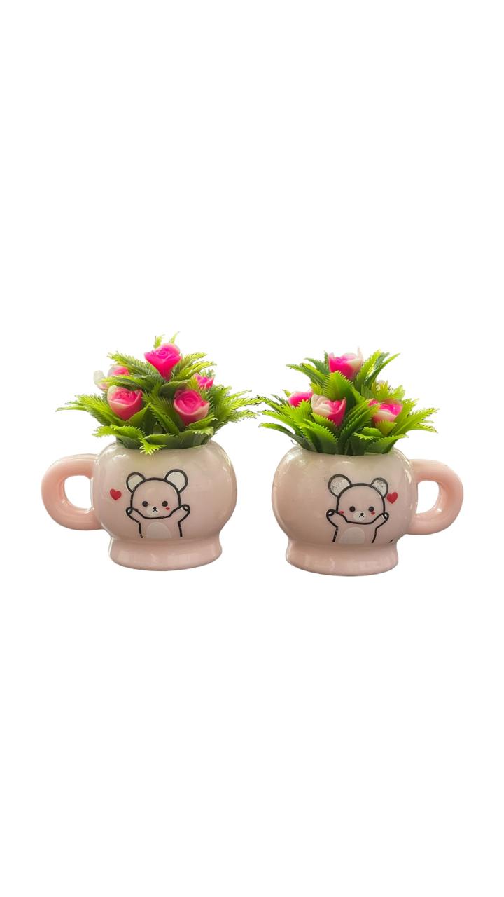 mini car dash pot with plant (1 pair)