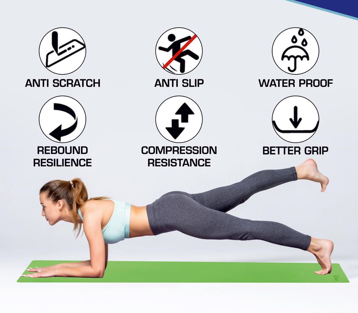 Yoga Mat | Non-Slip Exercise Mat for Home | Eco-Friendly, Lightweight & Durable Workout Mat | Ideal for Yoga, Pilates, Fitness | Suitable for Men & Women, 6mm