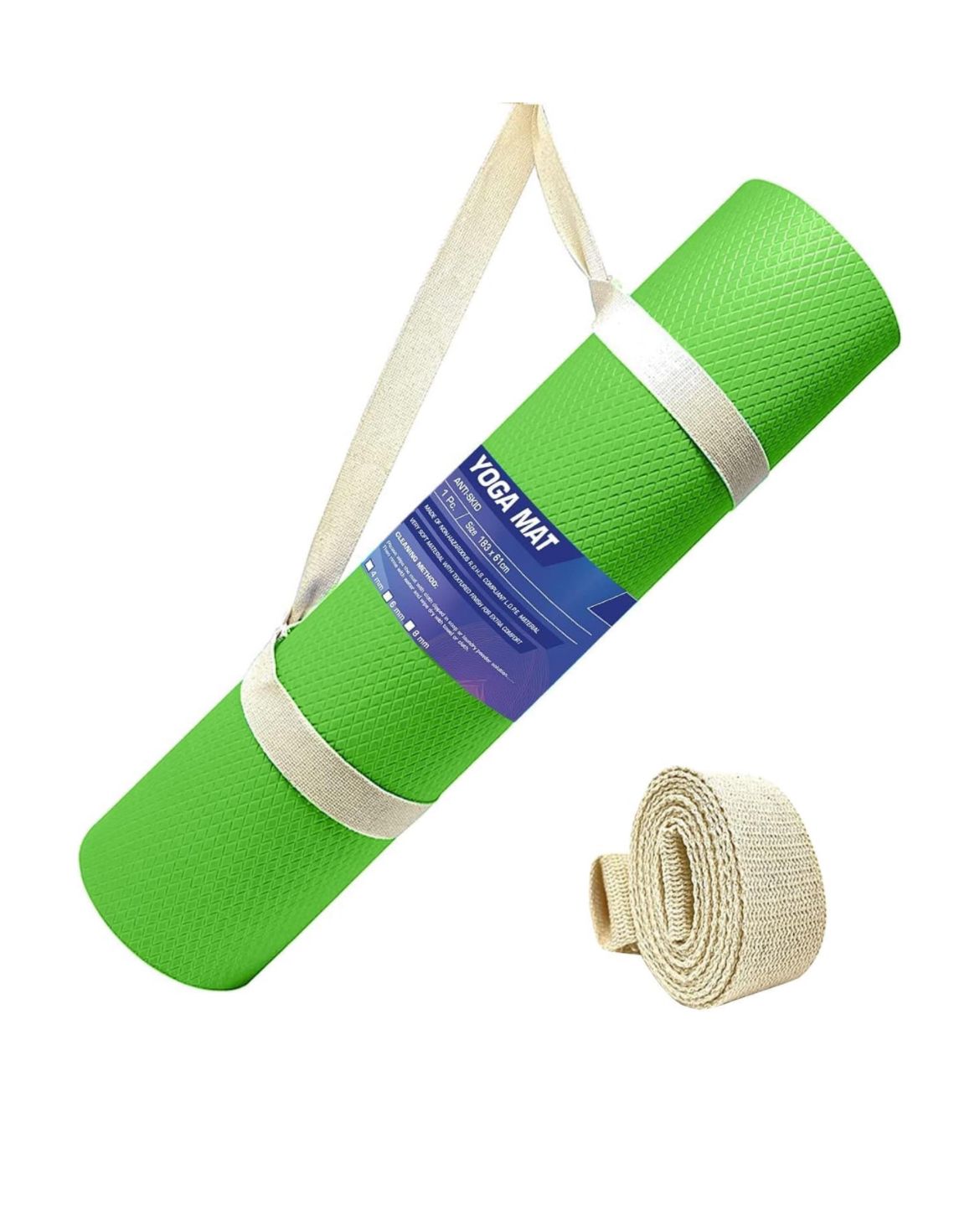 Yoga Mat | Non-Slip Exercise Mat for Home | Eco-Friendly, Lightweight & Durable Workout Mat | Ideal for Yoga, Pilates, Fitness | Suitable for Men & Women, 6mm