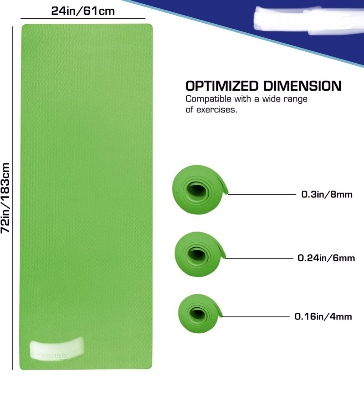 Yoga Mat | Non-Slip Exercise Mat for Home | Eco-Friendly, Lightweight & Durable Workout Mat | Ideal for Yoga, Pilates, Fitness | Suitable for Men & Women, 6mm