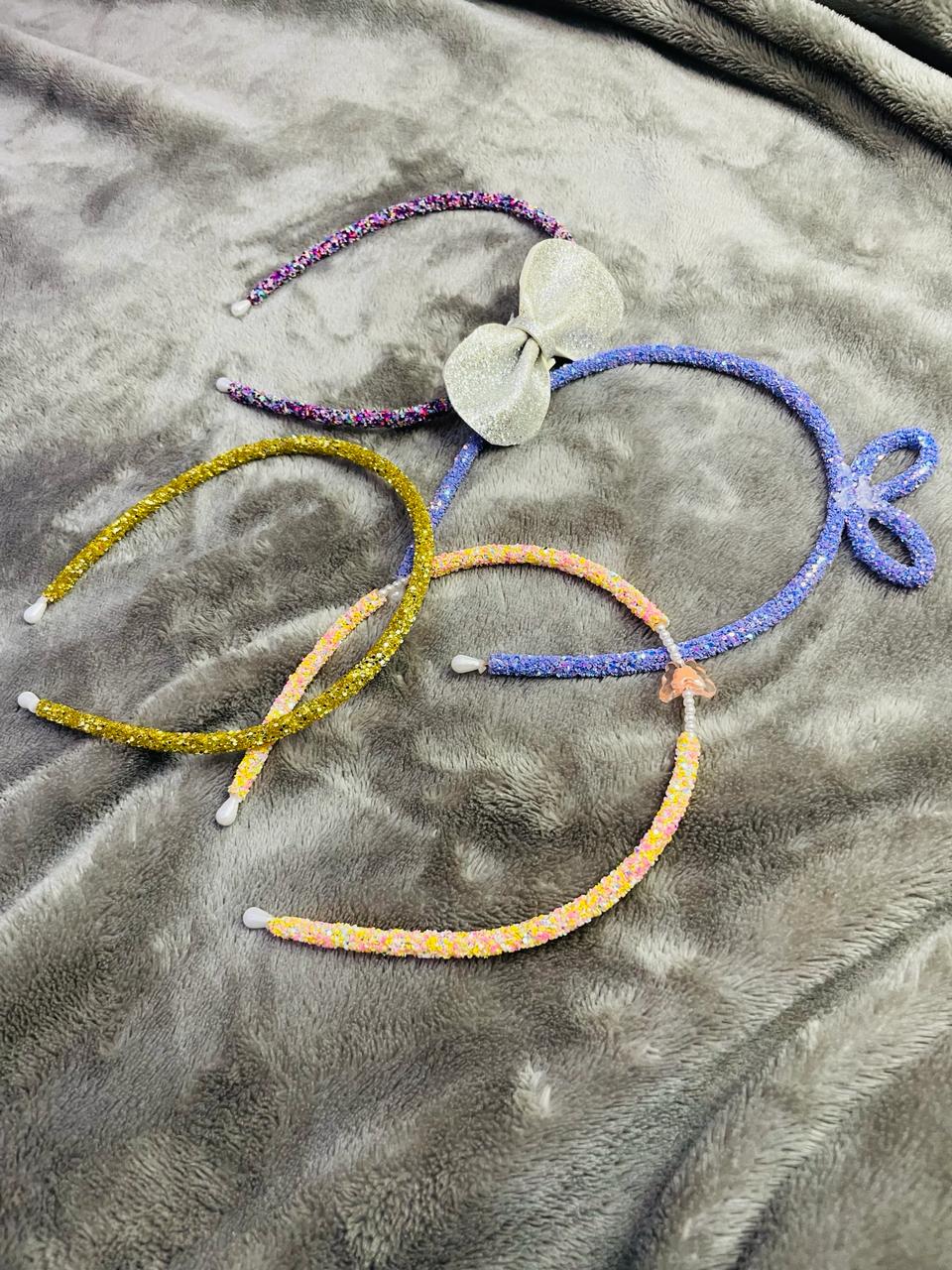 New pack of 3 glitter hair bands for girls and kids