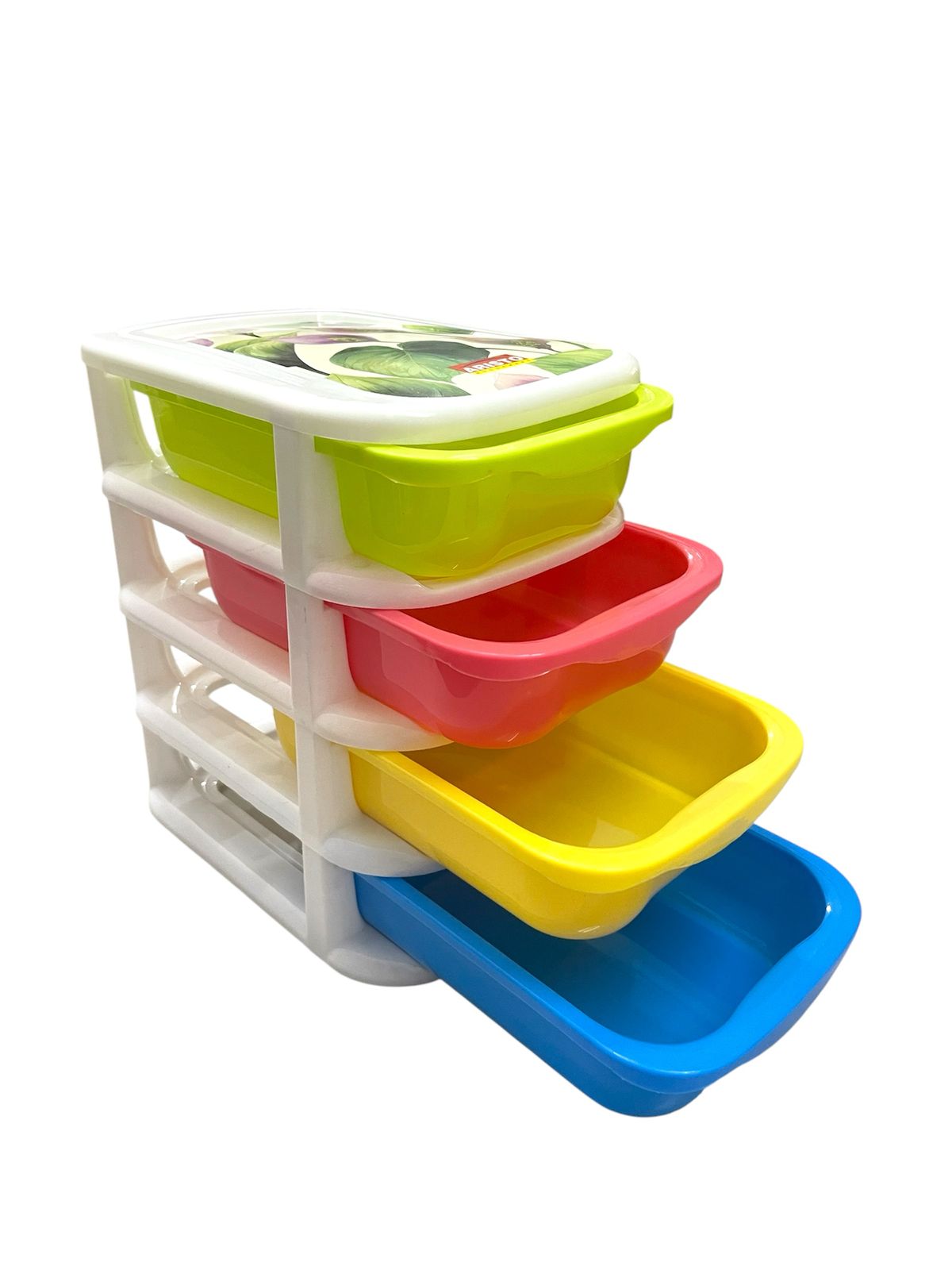 Plastic 4 Layers Mini Desktop Drawer Storage Box Multicolour