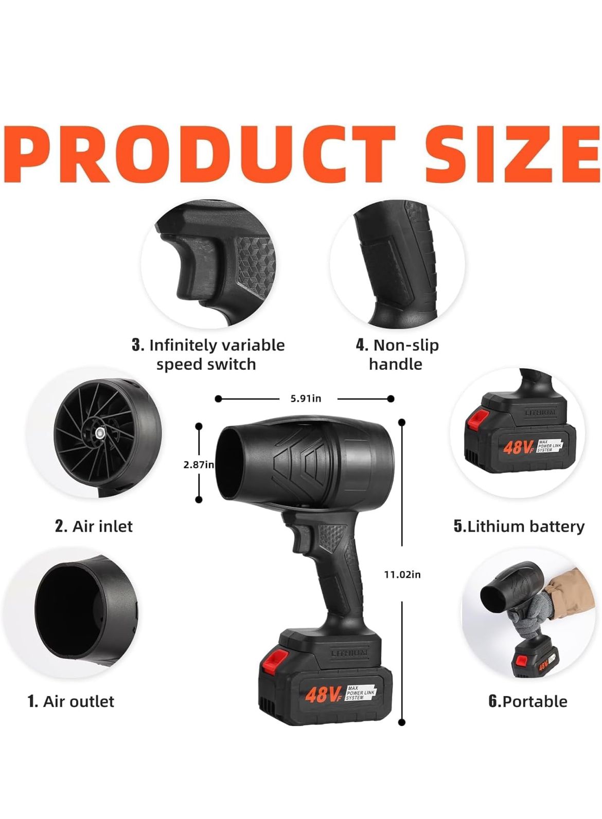 Handheld Electric Portable Air Blower